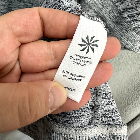 ATHLETA Cardigan Womens Small Gray Hooded Blissful Open‎ Front Ruffle Athleisure - Picture 6 of 8